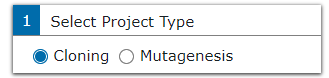 Select project type window