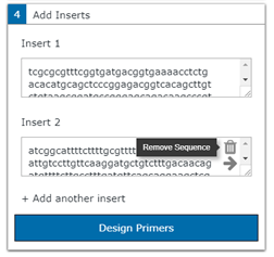 Removing insert sequence