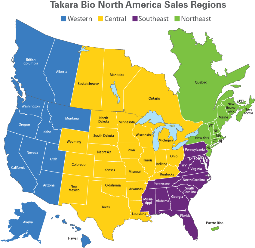 NA Regional Sales map